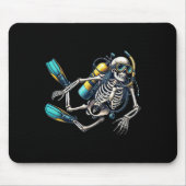 Skeleton Scu Diving Halloween Skeleton Scu Diver マウスパッド (正面)