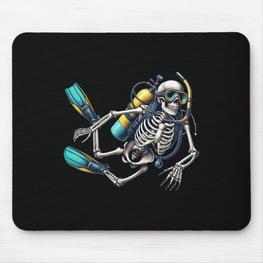 Skeleton Scu Diving Halloween Skeleton Scu Diver  マウスパッド (正面)