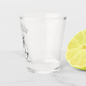 Skeleton Self-Care Shot Glass – Etched Face-Off  ショットグラス (右)