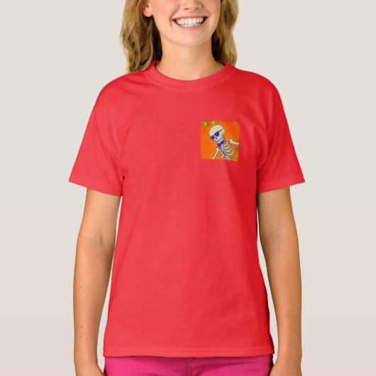 Skeleton Skateboard Tシャツ (正面)