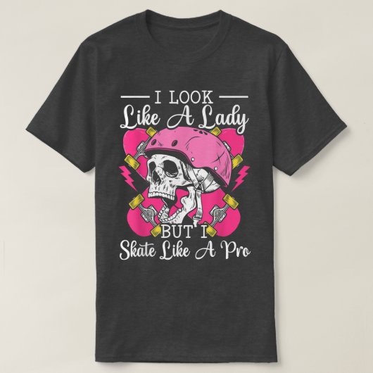 Skeleton Skater Skull Head T-Shirt Tシャツ (デザイン正面)