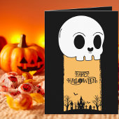 Skeleton Skull Graveyard Black Gothic Halloween カード