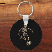 Skeleton Soccer Retro Halloween Costume Funny Men  キーホルダー (正面)