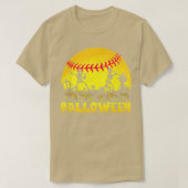 Skeleton Softball Balloween Halloween Baseball Sca Tシャツ (デザイン正面)