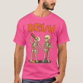 Skeleton Summerween Party Beer Drinking Angry Bruh Tシャツ (正面)