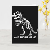 Skeleton T-rex Dinosaur Halloween Men Women Funny  カード (黄色い花)