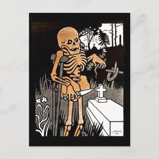 Skeleton Tending the Graveポストカード ポストカード (正面)