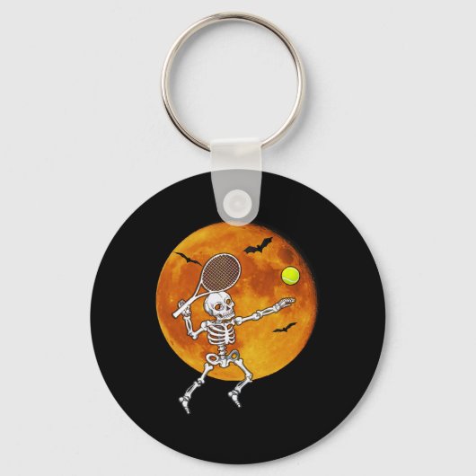 Skeleton Tennis Halloween Racket Ll  キーホルダー (正面)