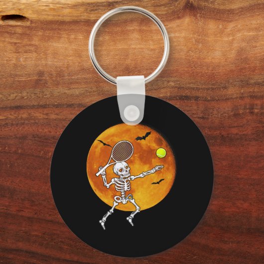Skeleton Tennis Halloween Racket Ll  キーホルダー (正面)