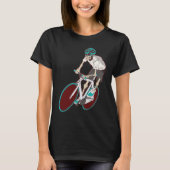Skeleton that drives a road bike tシャツ (正面)