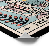 Skeleton The Bird Lady Tarot Card Skeleton Hallowe ポスター (角)