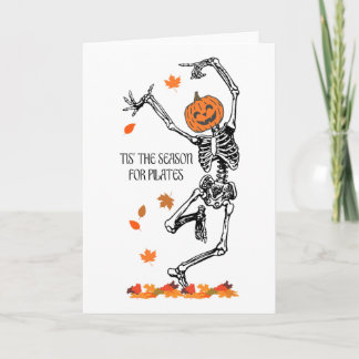 Skeleton Tis The Season For Pilates Meditation Hal カード
