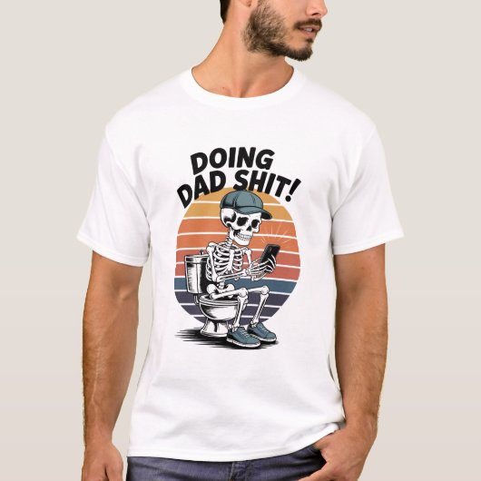 Skeleton Toilet Dad Tシャツ (正面)
