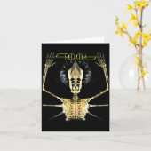 Skeleton Vintage Tool Shake Handyma Sarcastic Musi カード (黄色い花)