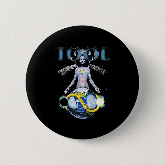 Skeleton Vintage Tool Shake Handyma Sarcastic Musi 缶バッジ (正面)