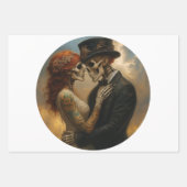 Skeleton Wedding Couple Decoupage Paper   ラッピングペーパーシート (正面3)