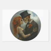 Skeleton Wedding Couple Decoupage Paper   ラッピングペーパーシート (正面)