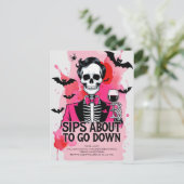 Skeleton Wine Halloween シーズンポストカード (スタンド正面)