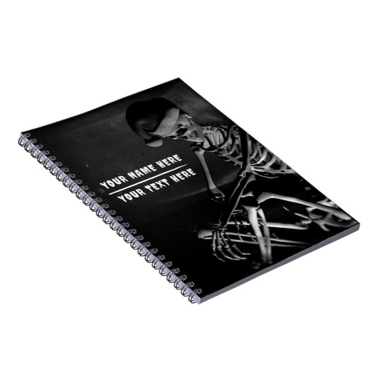 Skeleton with Santa hat. Customizable ノートブック (右側)