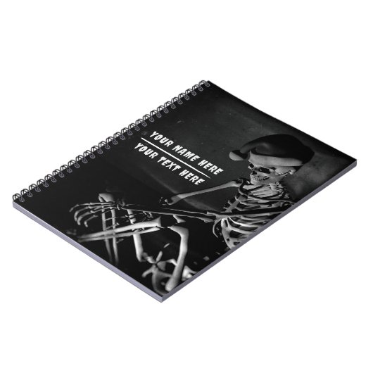 Skeleton with Santa hat. Customizable ノートブック (左側)