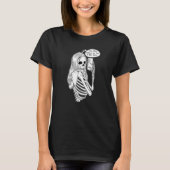 Skeleton Woman with Cell Phone Taking Selfie Skull Tシャツ (正面)