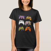 Skeleton Zombie Gaming Controllers Mummy Halloween Tシャツ (正面)