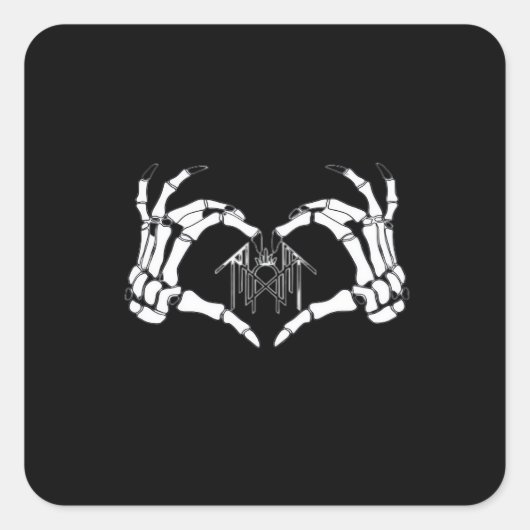 Skeletonsトークンハート手 スクエアシール (正面)