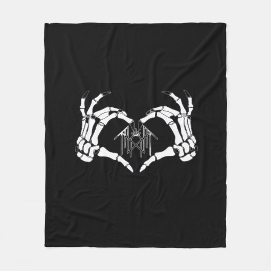 Skeletonsトークンハート手 フリースブランケット (正面)
