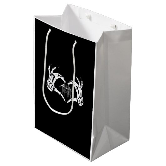 Skeletonsトークンハート手 ミディアムペーパーバッグ (正面アングル)