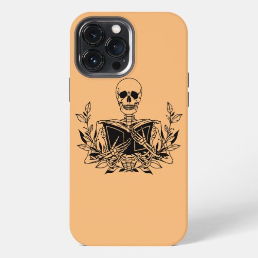 Skeleton's 読 Book Bookworm Readerギフトおもしろい iPhoneケース (裏面)