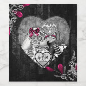 Skeletons Gothic 結婚's Burgundy ID866 ワインラベル (シングルラベル)
