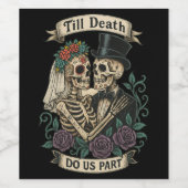 Skeleton's Gothic 「Till Death Do Us Part」結婚スケルトン ワインラベル (シングルラベル)