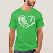 Skeletons In Love In Heart Shape Skeleton Hands Tシャツ (正面)