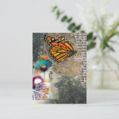 Skeletons Mixed Media Collage ポストカード (スタンド正面)