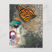 Skeletons Mixed Media Collage ポストカード (正面)