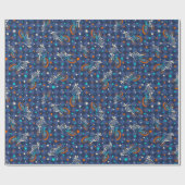 Skeletons on BMX Bikes Patterned ラッピングペーパー (フラット)