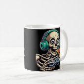 Skeleton's Ultimate Cheat Day: Cheesy Pizza Gaming コーヒーマグカップ (正面右)