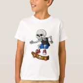 Skelett Skateboard Kinder Tシャツ (正面)