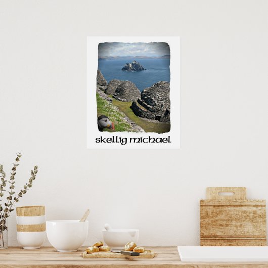 Skellig Michael、Puffin、Skellig Michael Poster ポスター (キッチン)