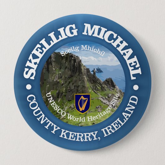 Skellig Michael (rd) 缶バッジ (正面)