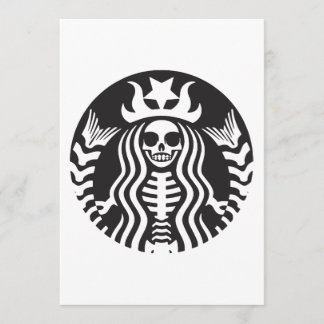 Skeloqueenの上のティーの恐いハロウィンの通りのヒップスター カード