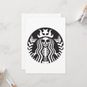 Skeloqueenの上のティーの恐いハロウィンの通りのヒップスター カード (正面/裏面インサイチュ)