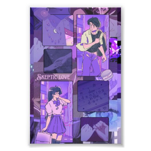 skeptic love anime poster フォトプリント            (正面)