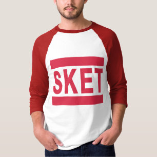 SKETロゴ ラグランTシャツ / RED Tシャツ