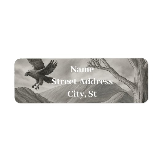 Sketch Art Return Address Labels – Nature Theme ラベル (正面)