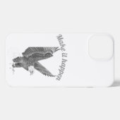 Sketch Bald Eagle "Make It Happen" iPhone Case iPhoneケース (裏面横)