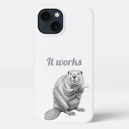 Sketch Beaver Illustration It Works Phone Case iPhone 13ケース