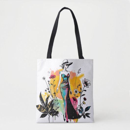 Sketch & Bloom Reversible Double faced ✏️🌸 トートバッグ (正面)