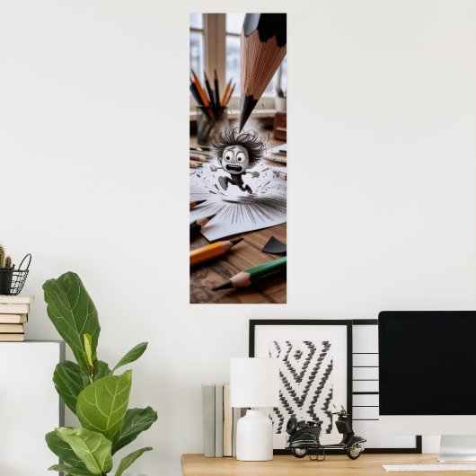 Sketch Comes to Life - Creative Anxiety Drawing ポスター (ホームオフィス)