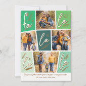 Sketch Fa La La La La Fourフォトクリスマスホリデー シーズンカード (正面)